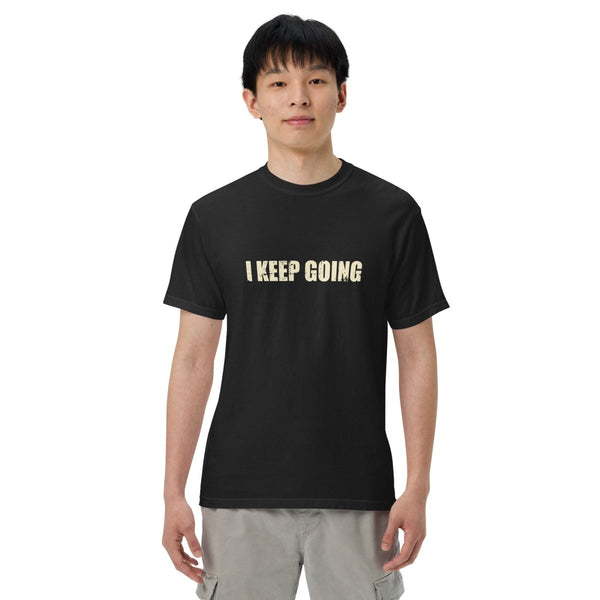 I Keep Going Unisex garment - dyed heavyweight t-shirt - S - Product mockup - Tatoo Tee