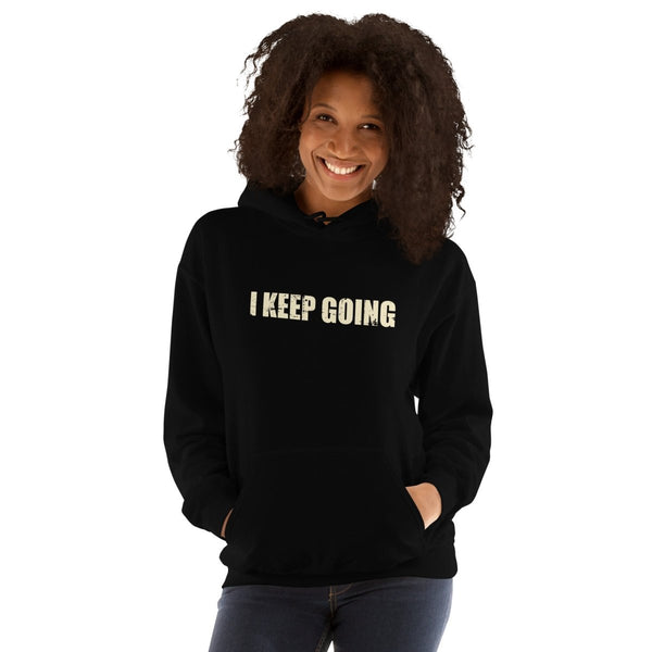 I Keep Going Unisex Hoodie - Black - S - Product mockup - Tatoo Tee