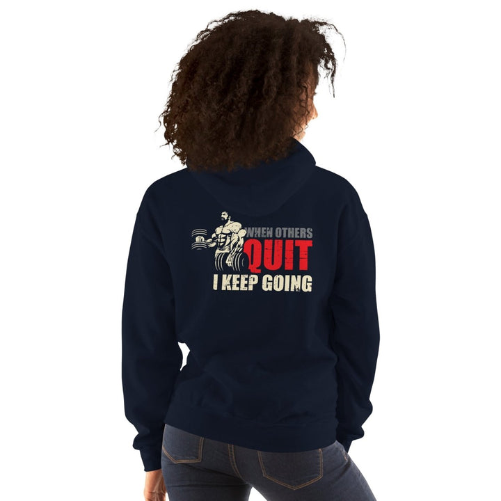 I Keep Going Unisex Hoodie - Navy - S - Product mockup - Tatoo Tee