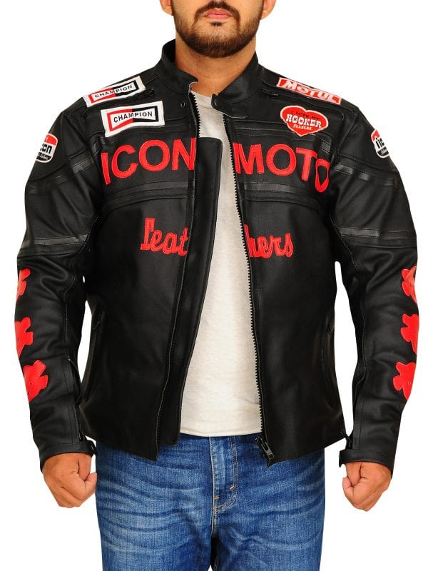 Iconic Icon Moto Biker Jacket - Male - XS - Iconic Icon Moto Biker Jacket - Tatoo Tee