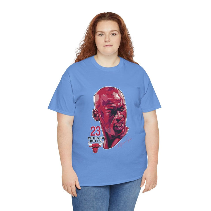 Iconic Michael Jordan Unisex Heavy Cotton Tee - Chicago Bulls Tribute Shirt - Carolina Blue - S - Iconic Michael Jordan Unisex Heavy Cotton Tee - Chicago Bulls Tribute Shirt - Tatoo Tee