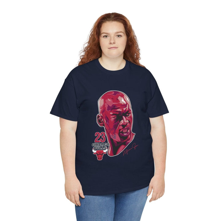 Iconic Michael Jordan Unisex Heavy Cotton Tee - Chicago Bulls Tribute Shirt - Navy - S - Iconic Michael Jordan Unisex Heavy Cotton Tee - Chicago Bulls Tribute Shirt - Tatoo Tee