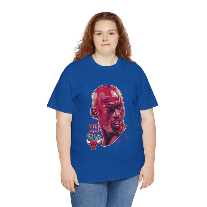 Iconic Michael Jordan Unisex Heavy Cotton Tee - Chicago Bulls Tribute Shirt - Royal - S - Iconic Michael Jordan Unisex Heavy Cotton Tee - Chicago Bulls Tribute Shirt - Tatoo Tee
