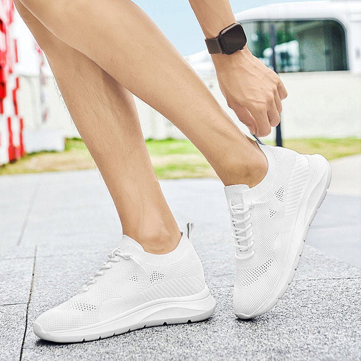 Indoor height increasing sports and leisure shoes for men white invisible height increasing shoes 7CM - White Height Increase 5CM - 36 - Indoor height increasing sports and leisure shoes for men white invisible height increasing shoes 7CM - Tatoo Tee