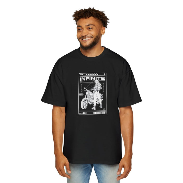 Infinite Motorcycle Graphic Oversized Tee - S - Midnight Blue - Infinite Motorcycle Graphic Oversized Tee - Tatoo Tee