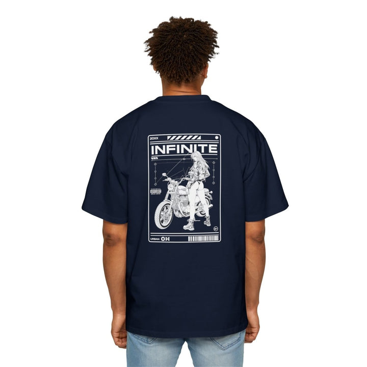 Infinite Motorcycle Graphic Oversized Tee - S - Midnight Blue - Infinite Motorcycle Graphic Oversized Tee - Tatoo Tee