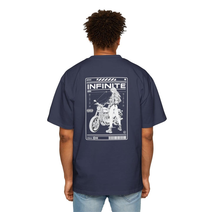 Infinite Motorcycle Graphic Oversized Tee - S - Midnight Blue - Infinite Motorcycle Graphic Oversized Tee - Tatoo Tee