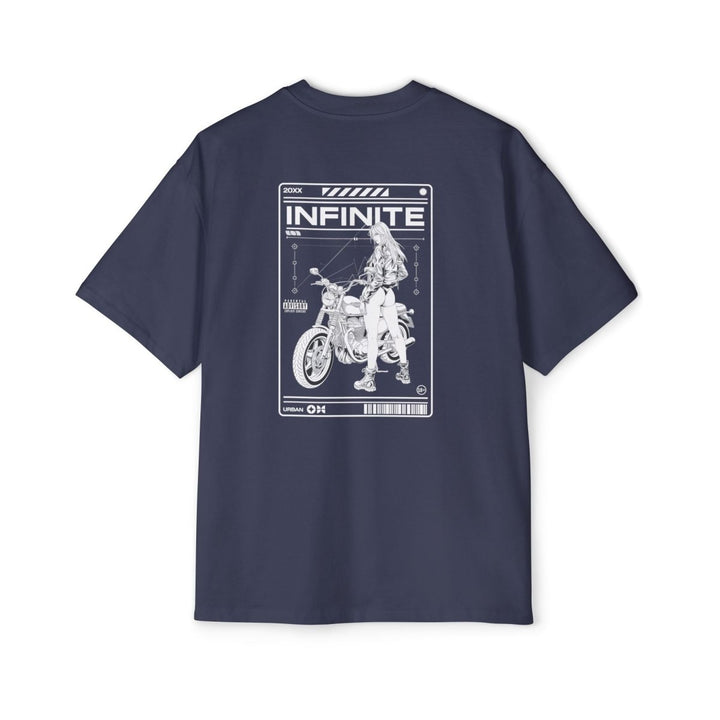 Infinite Motorcycle Graphic Oversized Tee - S - Midnight Blue - Infinite Motorcycle Graphic Oversized Tee - Tatoo Tee