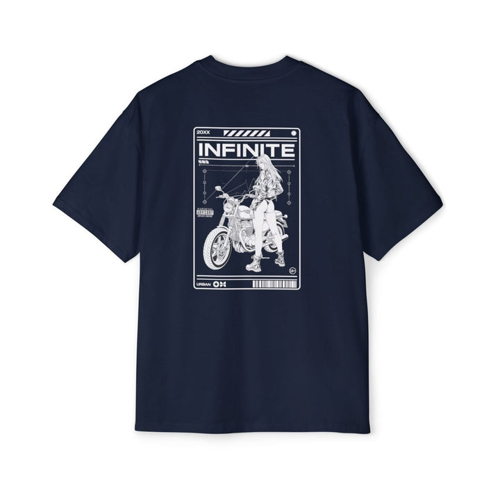 Infinite Motorcycle Graphic Oversized Tee - S - Midnight Blue - Infinite Motorcycle Graphic Oversized Tee - Tatoo Tee