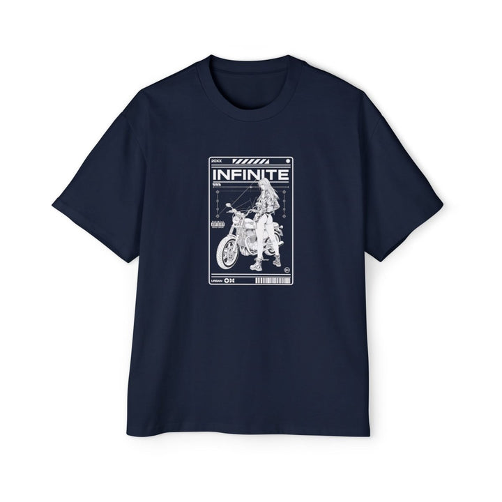 Infinite Motorcycle Graphic Oversized Tee - S - Navy - Infinite Motorcycle Graphic Oversized Tee - Tatoo Tee