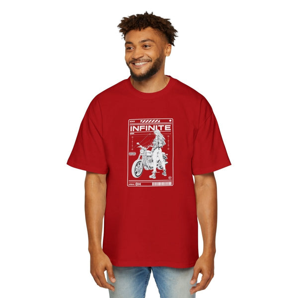 Infinite Motorcycle Graphic Oversized Tee - S - Red - Infinite Motorcycle Graphic Oversized Tee - Tatoo Tee