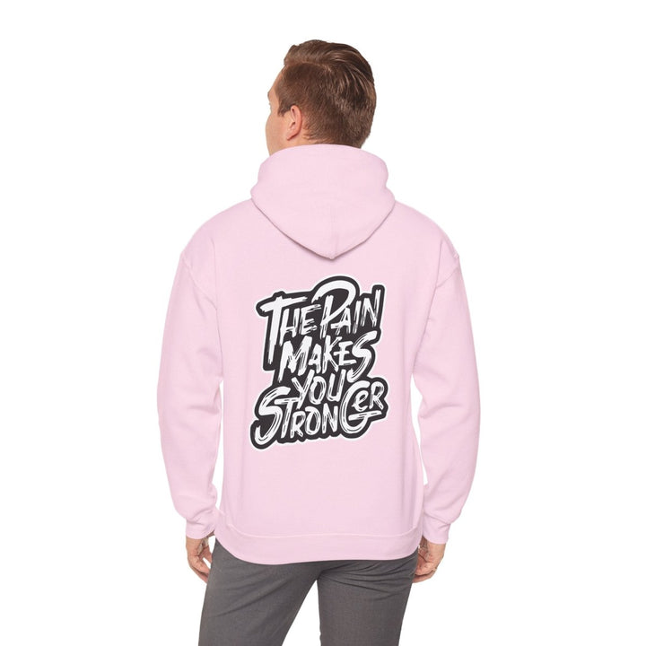 Inspirational Hoodie - "The Pain Makes You Stronger" Unisex Heavy Blend Sweatshirt - Light Pink - S - Inspirational Hoodie - "The Pain Makes You Stronger" Unisex Heavy Blend Sweatshirt - Tatoo Tee