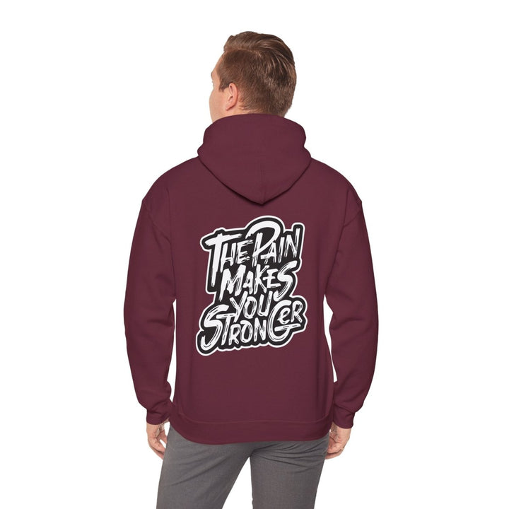 Inspirational Hoodie - "The Pain Makes You Stronger" Unisex Heavy Blend Sweatshirt - Maroon - S - Inspirational Hoodie - "The Pain Makes You Stronger" Unisex Heavy Blend Sweatshirt - Tatoo Tee