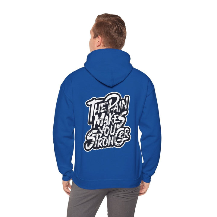 Inspirational Hoodie - "The Pain Makes You Stronger" Unisex Heavy Blend Sweatshirt - Royal - S - Inspirational Hoodie - "The Pain Makes You Stronger" Unisex Heavy Blend Sweatshirt - Tatoo Tee