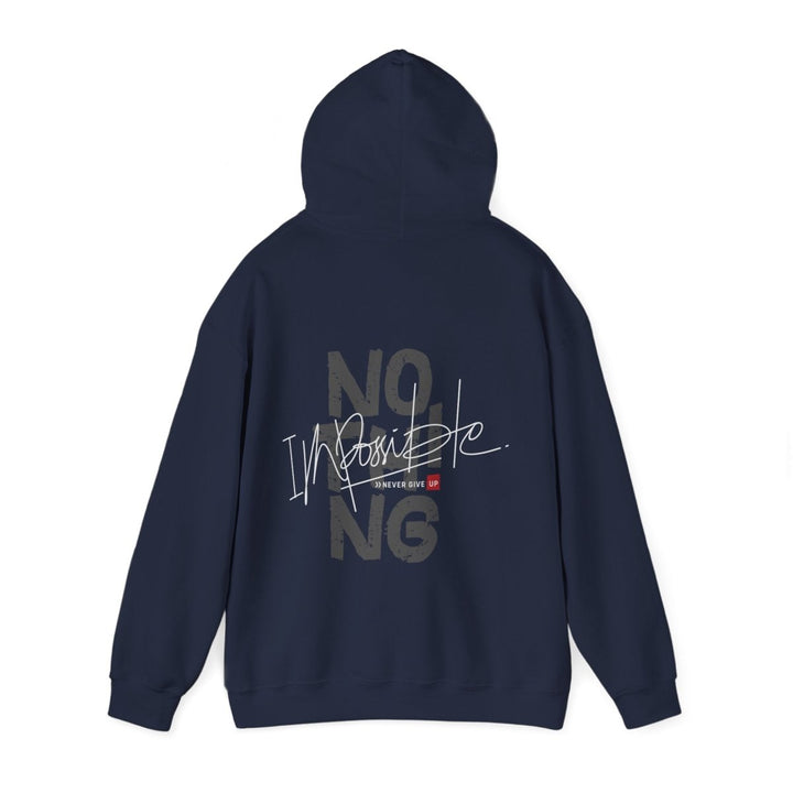 Inspirational Message Hoodie - Unisex Heavy Blend™ | 'Nothing Is Impossible' Design - Purple - S - Inspirational Message Hoodie - Unisex Heavy Blend™ | 'Nothing Is Impossible' Design - Tatoo Tee