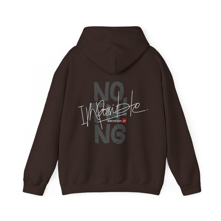 Inspirational Message Hoodie - Unisex Heavy Blend™ | 'Nothing Is Impossible' Design - Purple - S - Inspirational Message Hoodie - Unisex Heavy Blend™ | 'Nothing Is Impossible' Design - Tatoo Tee