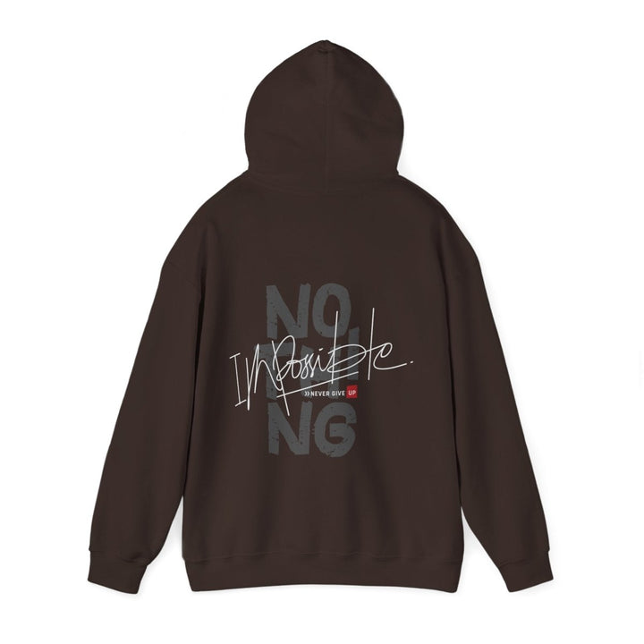 Inspirational Message Hoodie - Unisex Heavy Blend™ | 'Nothing Is Impossible' Design - Purple - S - Inspirational Message Hoodie - Unisex Heavy Blend™ | 'Nothing Is Impossible' Design - Tatoo Tee