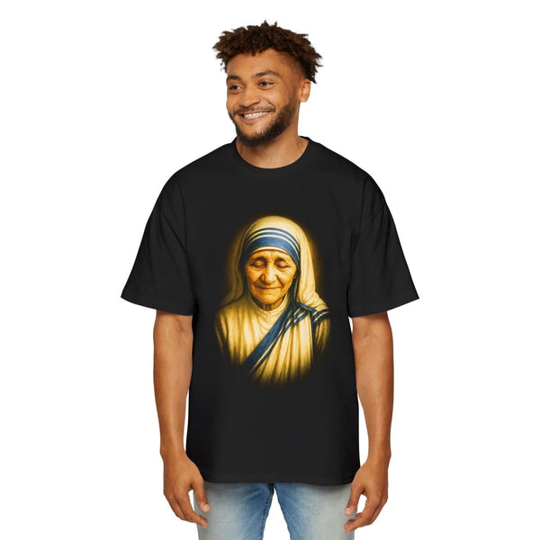 Inspirational Oversized Tee with Mother Teresa Design, Casual T-Shirt - S - Black - Inspirational Oversized Tee with Mother Teresa Design, Casual T-Shirt - Tatoo Tee