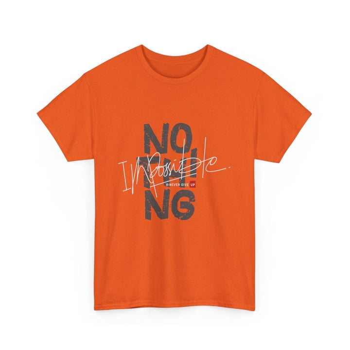 Inspirational Unisex Heavy Cotton Tee - 'Nothing is Impossible' Graphic Shirt - Navy - S - Inspirational Unisex Heavy Cotton Tee - 'Nothing is Impossible' Graphic Shirt - Tatoo Tee