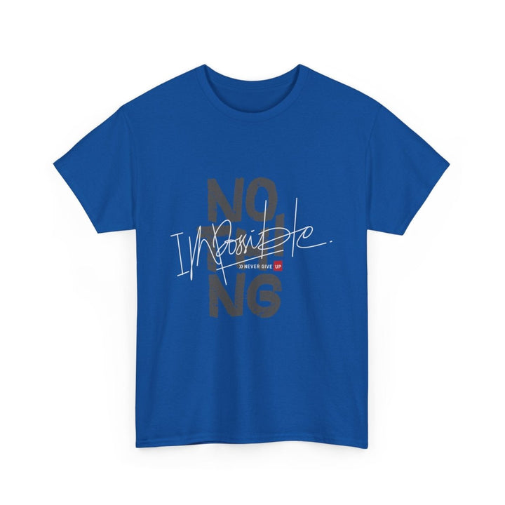 Inspirational Unisex Heavy Cotton Tee - 'Nothing is Impossible' Graphic Shirt - Navy - S - Inspirational Unisex Heavy Cotton Tee - 'Nothing is Impossible' Graphic Shirt - Tatoo Tee