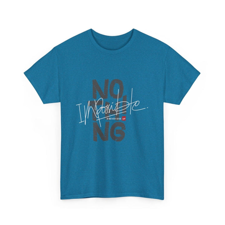 Inspirational Unisex Heavy Cotton Tee - 'Nothing is Impossible' Graphic Shirt - Navy - S - Inspirational Unisex Heavy Cotton Tee - 'Nothing is Impossible' Graphic Shirt - Tatoo Tee