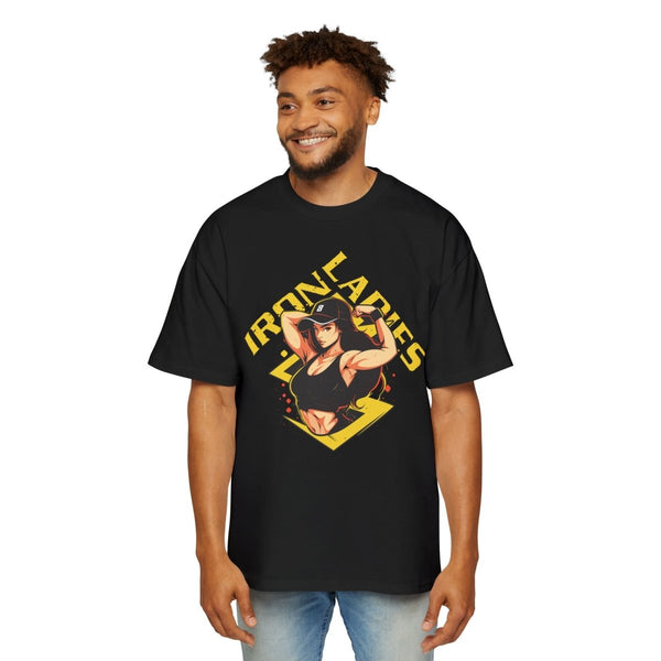 Iron Ladies Oversized Tee - Empowering Graphic Shirt for Fitness Enthusiasts - Black - S - Iron Ladies Oversized Tee - Empowering Graphic Shirt for Fitness Enthusiasts - Tatoo Tee