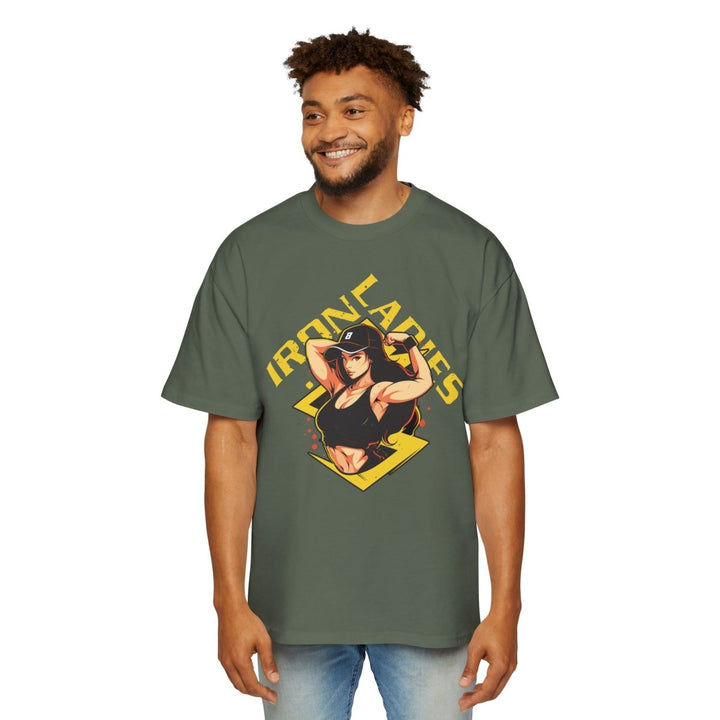 Iron Ladies Oversized Tee - Empowering Graphic Shirt for Fitness Enthusiasts - Plum - L - Iron Ladies Oversized Tee - Empowering Graphic Shirt for Fitness Enthusiasts - Tatoo Tee