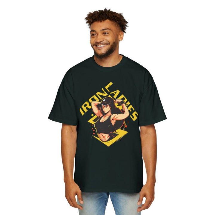 Iron Ladies Oversized Tee - Empowering Graphic Shirt for Fitness Enthusiasts - Plum - L - Iron Ladies Oversized Tee - Empowering Graphic Shirt for Fitness Enthusiasts - Tatoo Tee