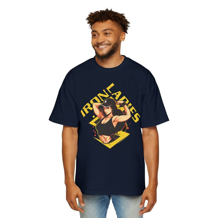 Iron Ladies Oversized Tee - Empowering Graphic Shirt for Fitness Enthusiasts - Plum - L - Iron Ladies Oversized Tee - Empowering Graphic Shirt for Fitness Enthusiasts - Tatoo Tee
