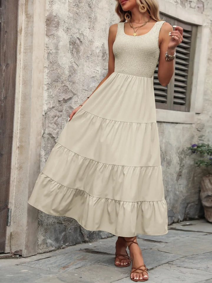 Ivy Lane Smocked Scoop Neck Sleeveless Tank Dress - Beige - S - 74a4252d - 7c26 - 4374 - 9354 - 0b32af6c28f2 - Max - Tatoo Tee