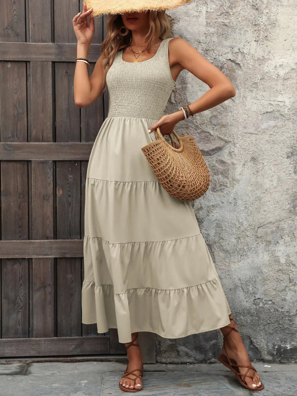 Ivy Lane Smocked Scoop Neck Sleeveless Tank Dress - Beige - S - 01fc08eb - a29c - 4837 - a0b9 - d7f0f6e0bd21 - Max - Tatoo Tee