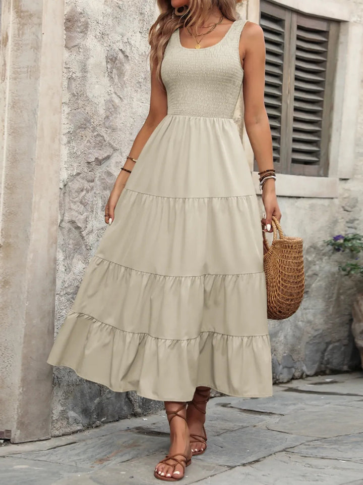 Ivy Lane Smocked Scoop Neck Sleeveless Tank Dress - Beige - S - d2287d71 - 23b7 - 49b3 - aa39 - 000a86504865 - Max - Tatoo Tee