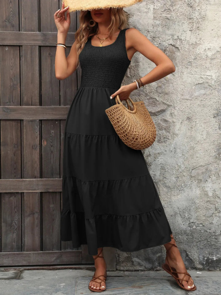 Ivy Lane Smocked Scoop Neck Sleeveless Tank Dress - Black - S - 76083a2c - 4ad7 - 4e3e - 80d5 - 6139daeaf897 - Max - Tatoo Tee