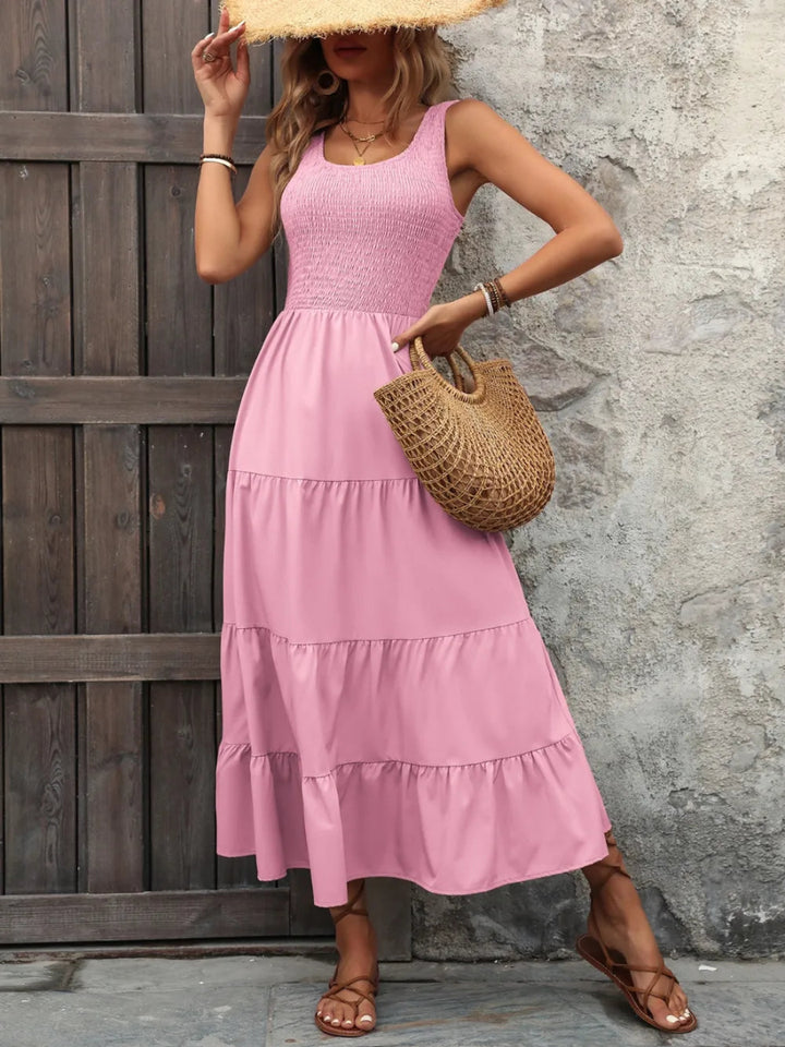 Ivy Lane Smocked Scoop Neck Sleeveless Tank Dress - Pink - S - ea194858 - 36f1 - 4c48 - bf3b - 8b78276b422a - Max - Tatoo Tee