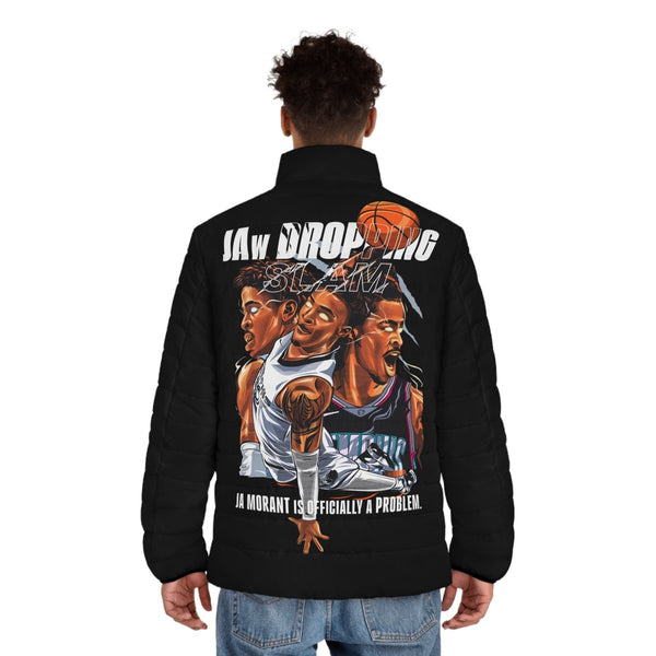 Ja Morant Slam Dunk Puffer Jacket - S - Black zipper - Ja Morant Slam Dunk Puffer Jacket - Tatoo Tee