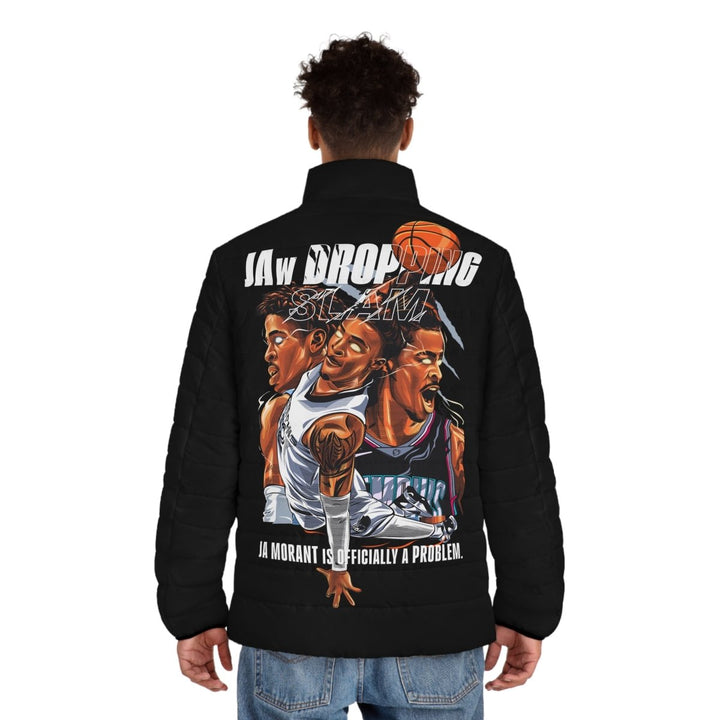 Ja Morant Slam Dunk Puffer Jacket - S - Black zipper - Ja Morant Slam Dunk Puffer Jacket - Tatoo Tee