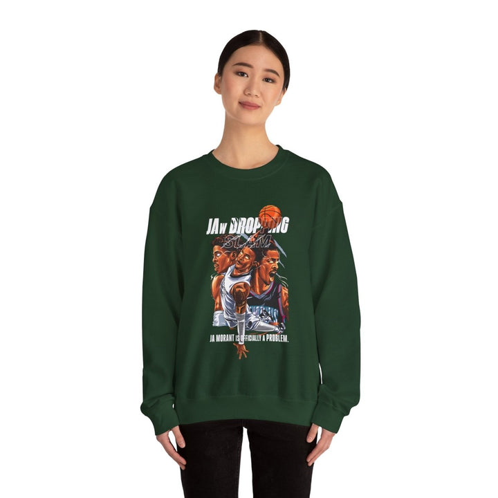 Ja Morant Slam Dunk Unisex Sweatshirt - S - Antique Cherry Red - Ja Morant Slam Dunk Unisex Sweatshirt - Tatoo Tee