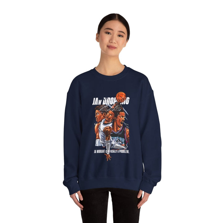 Ja Morant Slam Dunk Unisex Sweatshirt - S - Antique Cherry Red - Ja Morant Slam Dunk Unisex Sweatshirt - Tatoo Tee