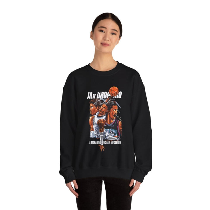 Ja Morant Slam Dunk Unisex Sweatshirt - S - Antique Cherry Red - Ja Morant Slam Dunk Unisex Sweatshirt - Tatoo Tee