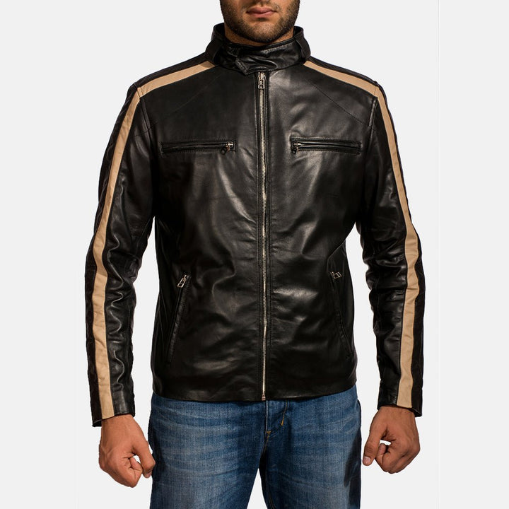 Jack Black Leather Biker Jacket - XS - Jack Black Leather Biker Jacket - Tatoo Tee