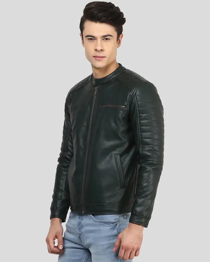 Jacob Black Biker Leather Jacket - XS - Jacob Black Biker Leather Jacket - Tatoo Tee