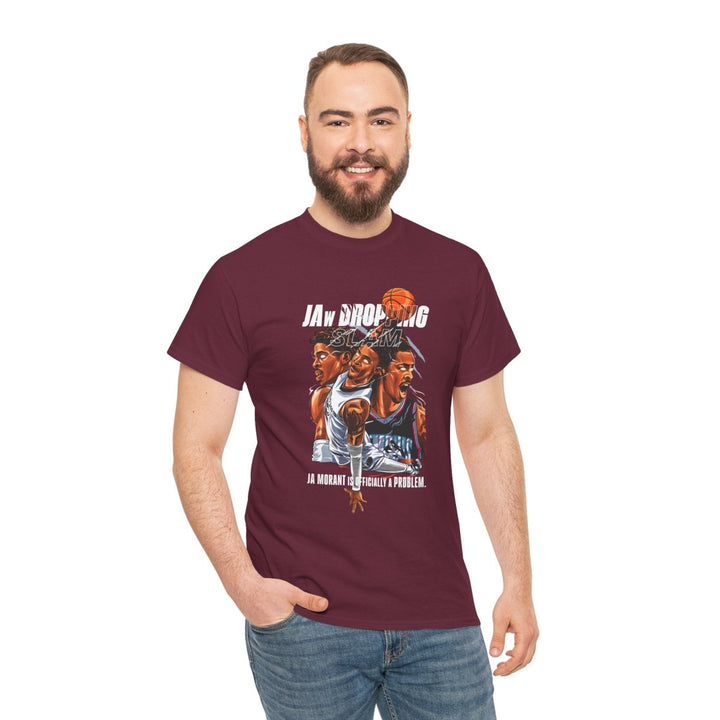 Jaw - Dropping Basketball Unisex Heavy Cotton Tee - Maroon - S - Jaw - Dropping Basketball Unisex Heavy Cotton Tee - Tatoo Tee