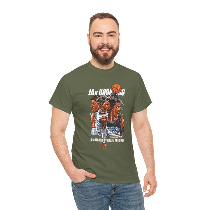 Jaw - Dropping Basketball Unisex Heavy Cotton Tee - Military Green - S - Jaw - Dropping Basketball Unisex Heavy Cotton Tee - Tatoo Tee