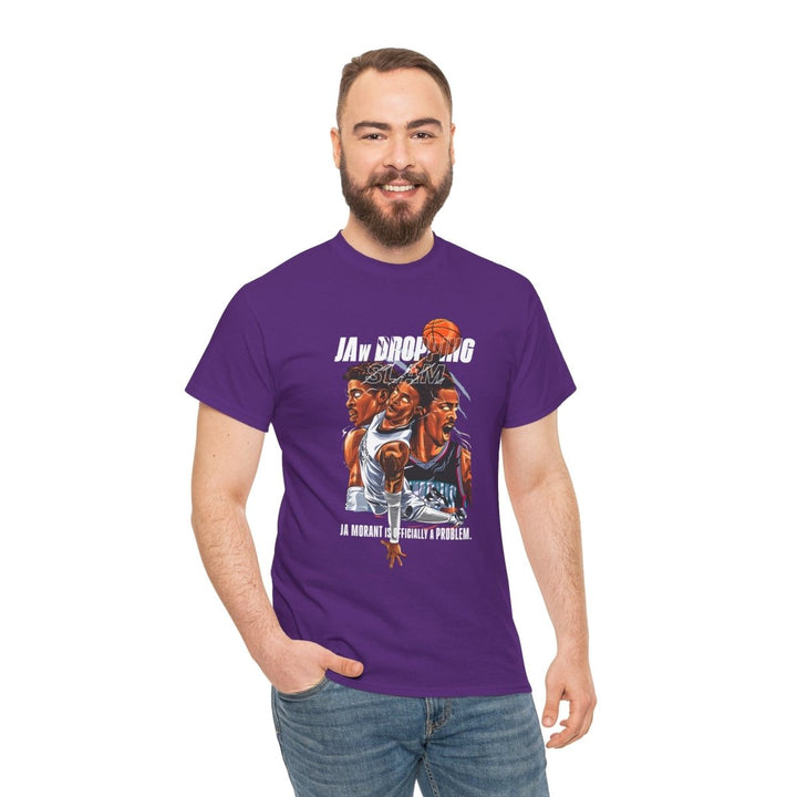 Jaw - Dropping Basketball Unisex Heavy Cotton Tee - Purple - S - Jaw - Dropping Basketball Unisex Heavy Cotton Tee - Tatoo Tee