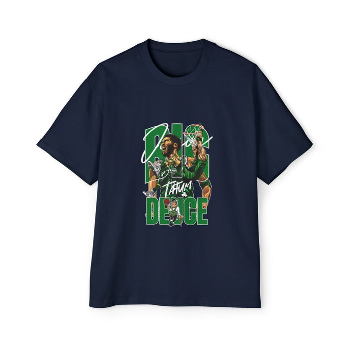 Jayson Tatum NBA Heavy Oversized Tee - Big Energy Design for Sports Fans - S - Navy - Jayson Tatum NBA Heavy Oversized Tee - Big Energy Design for Sports Fans - Tatoo Tee