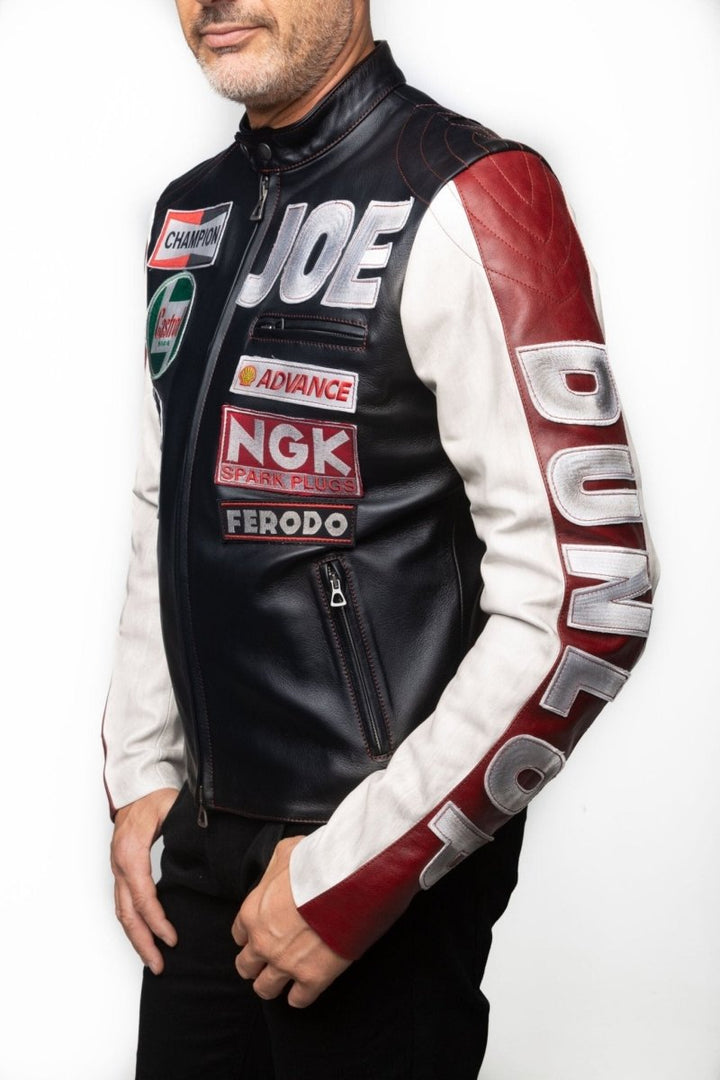 Joe Dunlop Tribute Leather Jacket - Male - XS - Joe Dunlop Tribute Leather Jacket - Tatoo Tee