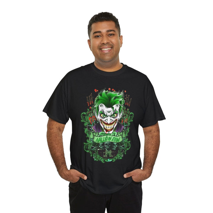 Joker Inspired Unisex Heavy Cotton Tee - Halloween Costume Tee - Navy - S - Joker Inspired Unisex Heavy Cotton Tee - Halloween Costume Tee - Tatoo Tee