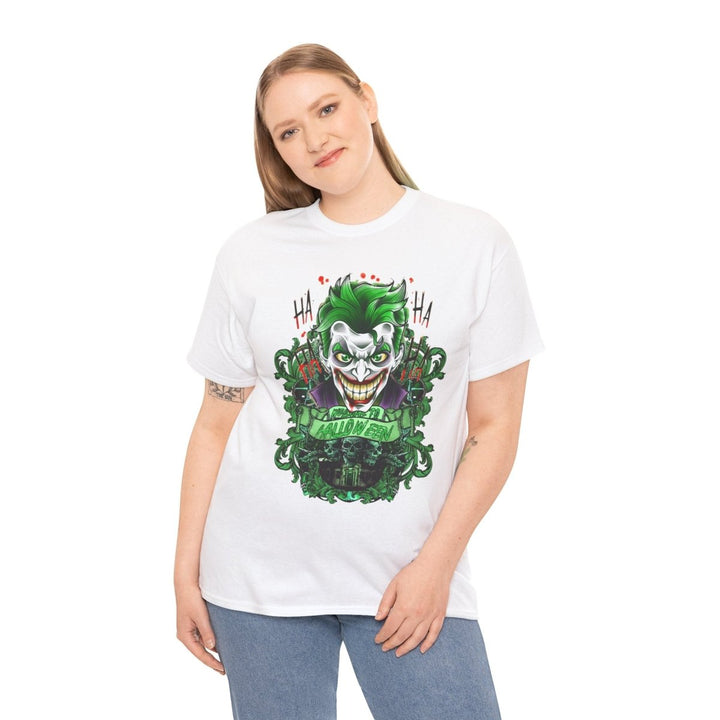 Joker Inspired Unisex Heavy Cotton Tee - Halloween Costume Tee - Navy - S - Joker Inspired Unisex Heavy Cotton Tee - Halloween Costume Tee - Tatoo Tee
