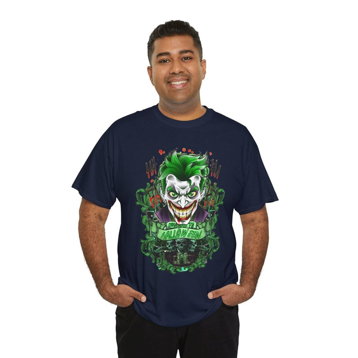 Joker Inspired Unisex Heavy Cotton Tee - Halloween Costume Tee - Navy - S - Joker Inspired Unisex Heavy Cotton Tee - Halloween Costume Tee - Tatoo Tee