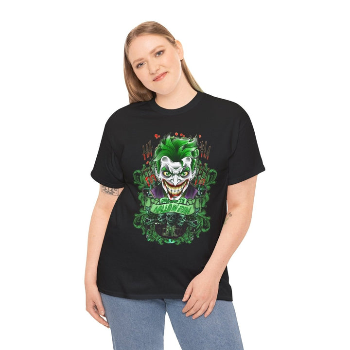 Joker Inspired Unisex Heavy Cotton Tee - Halloween Costume Tee - Navy - S - Joker Inspired Unisex Heavy Cotton Tee - Halloween Costume Tee - Tatoo Tee